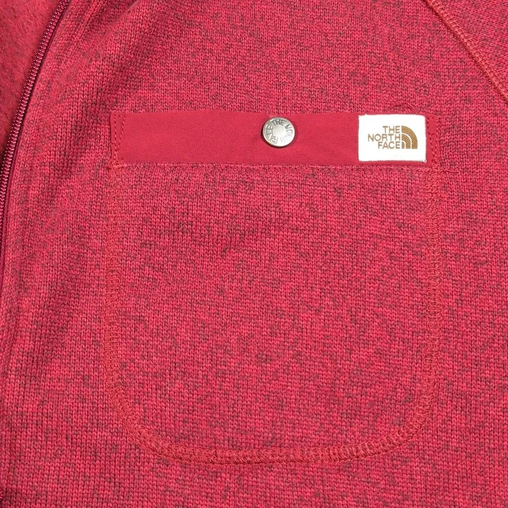 The North Face Gordon Lyons Full Zip Fleece Jacket Mens XXL Red Heather Sweater